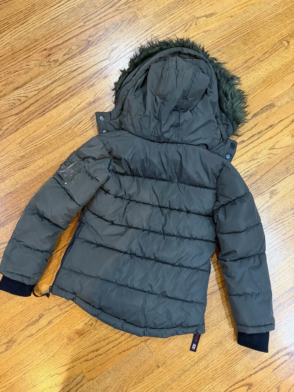 Canada Weathergear Weather-Resistant Kids Puffer Jacket in Olive Green Sz S 7/8